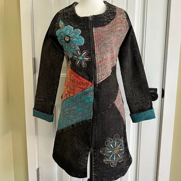 Colorful Embroidered Jean Jacket - Picture 6 of 16